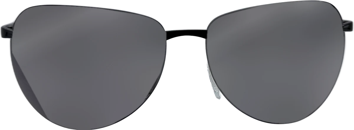 Designer Collection Rimless Shield Sunglasses, Black frame