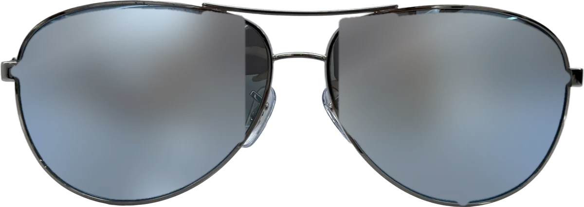 Designer Collection Aviator Metal Sunglasses, Silver frame