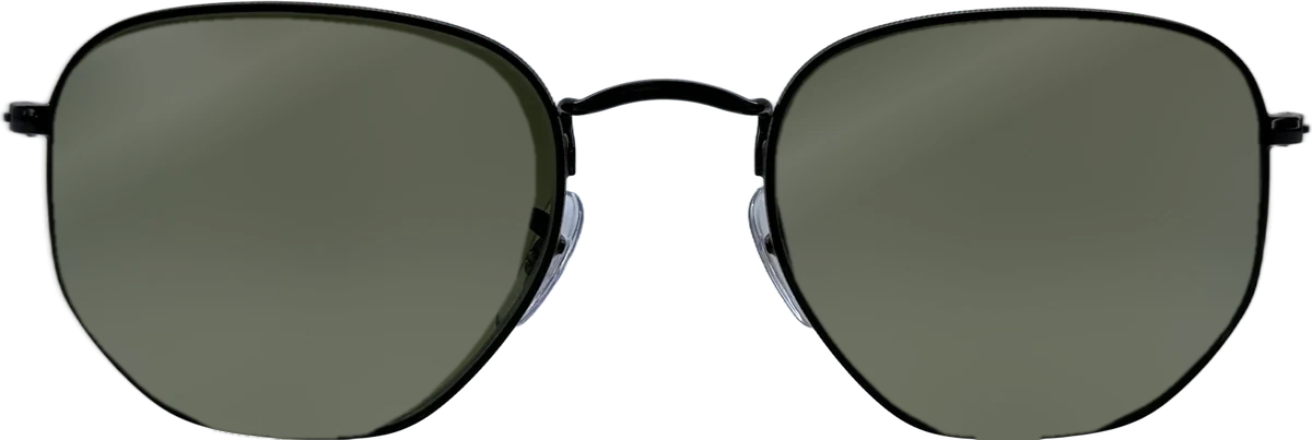 Ray-Ban Hexagonal Metal Sunglasses, Black frame