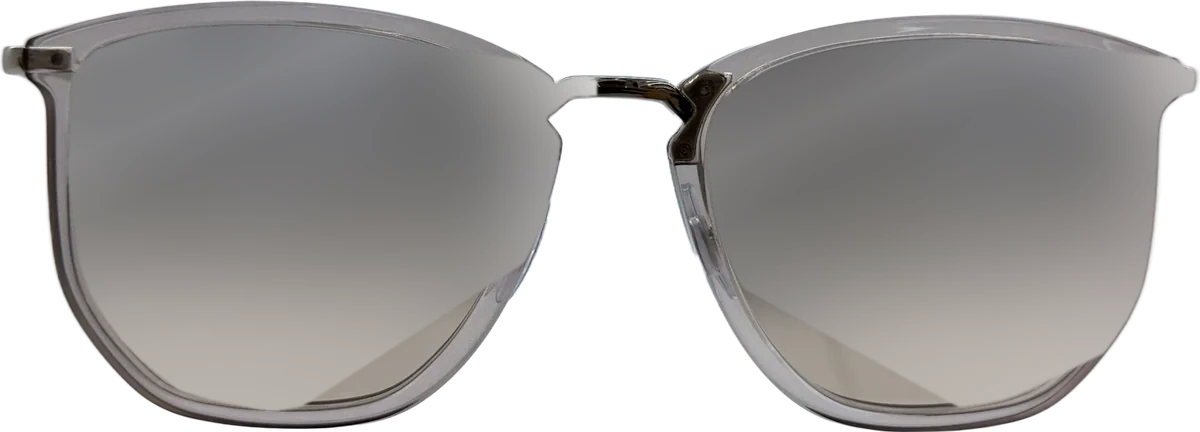Ray-Ban Square Acetate And Metal Sunglasses, Transparent Grey frame